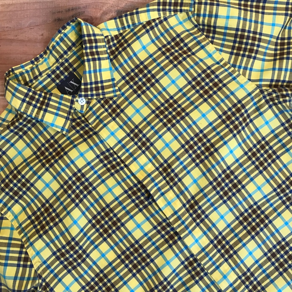 🆕 Armani Exchange Plaid Button Down Shirt